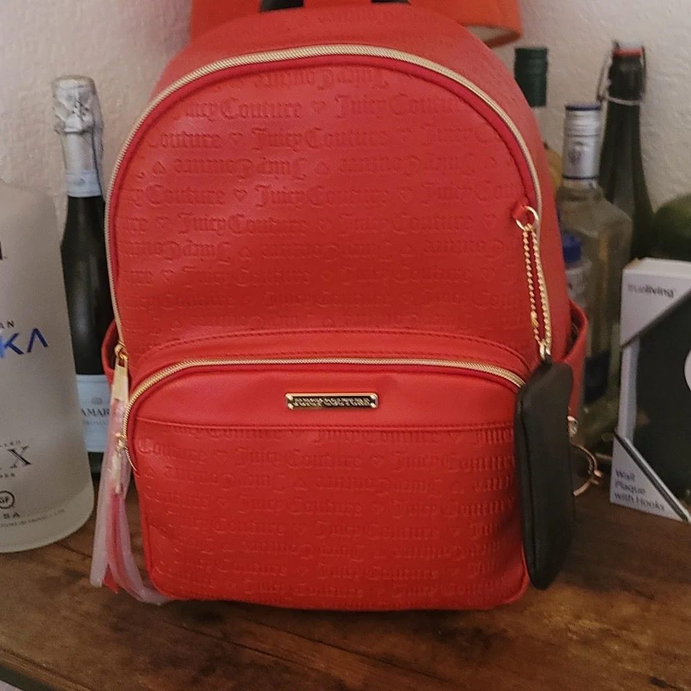 Juicy couture lipstick red deboss backpack - Picture 1 of 10